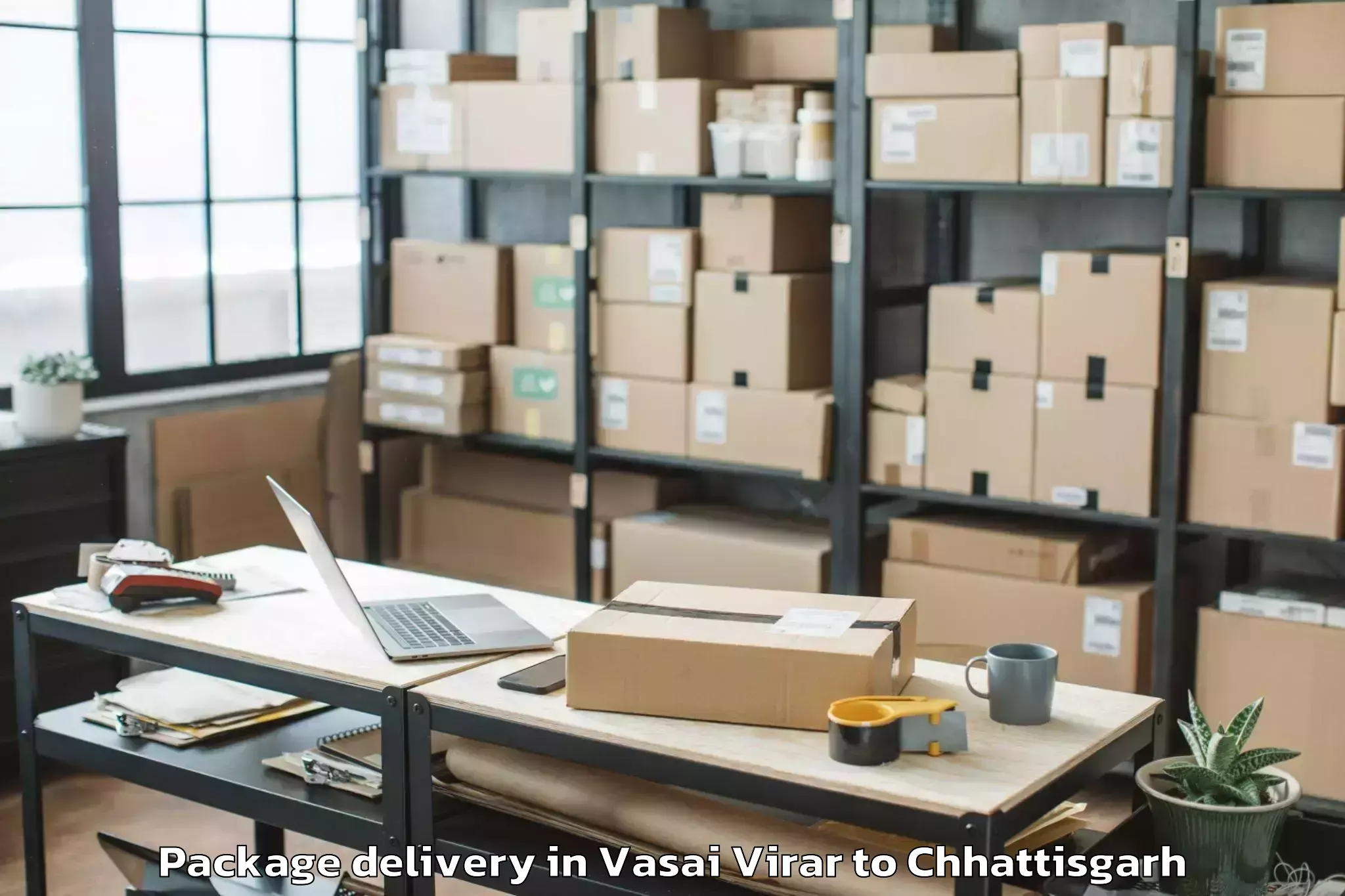 Reliable Vasai Virar to Kalinga University Raipur Package Delivery